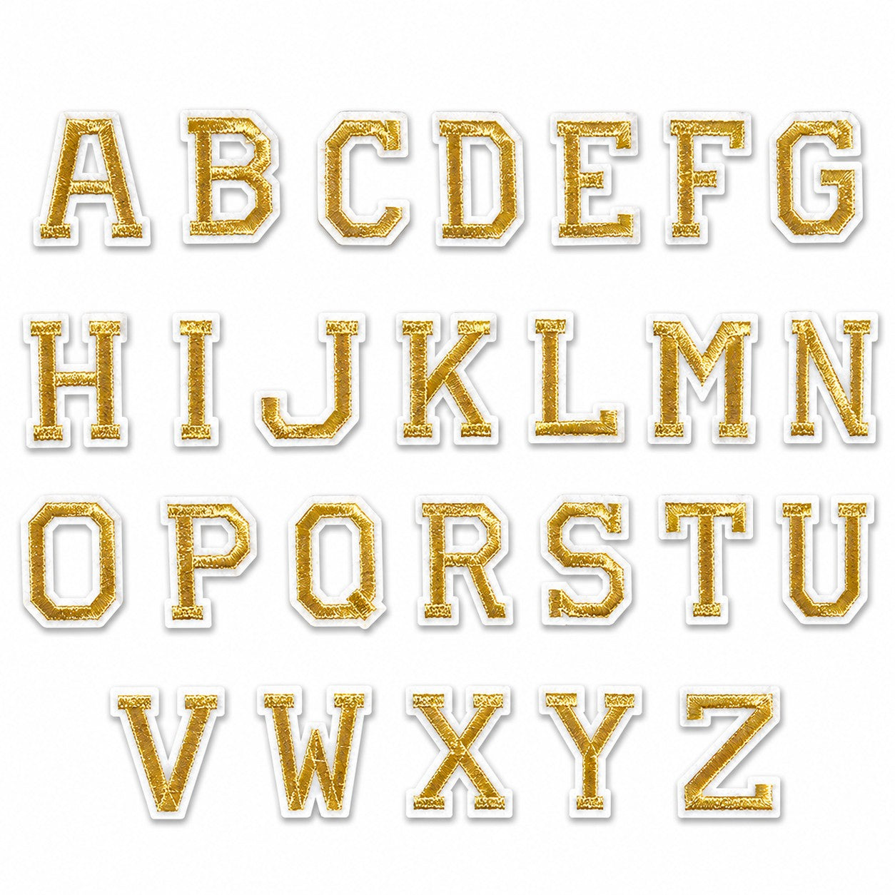 Iron On/ Sew On Varsity Letter Patches - Gold