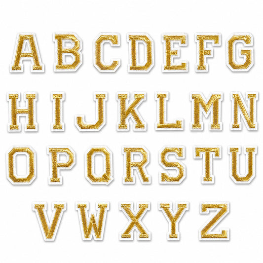 Iron On/ Sew On Varsity Letter Patches - Gold