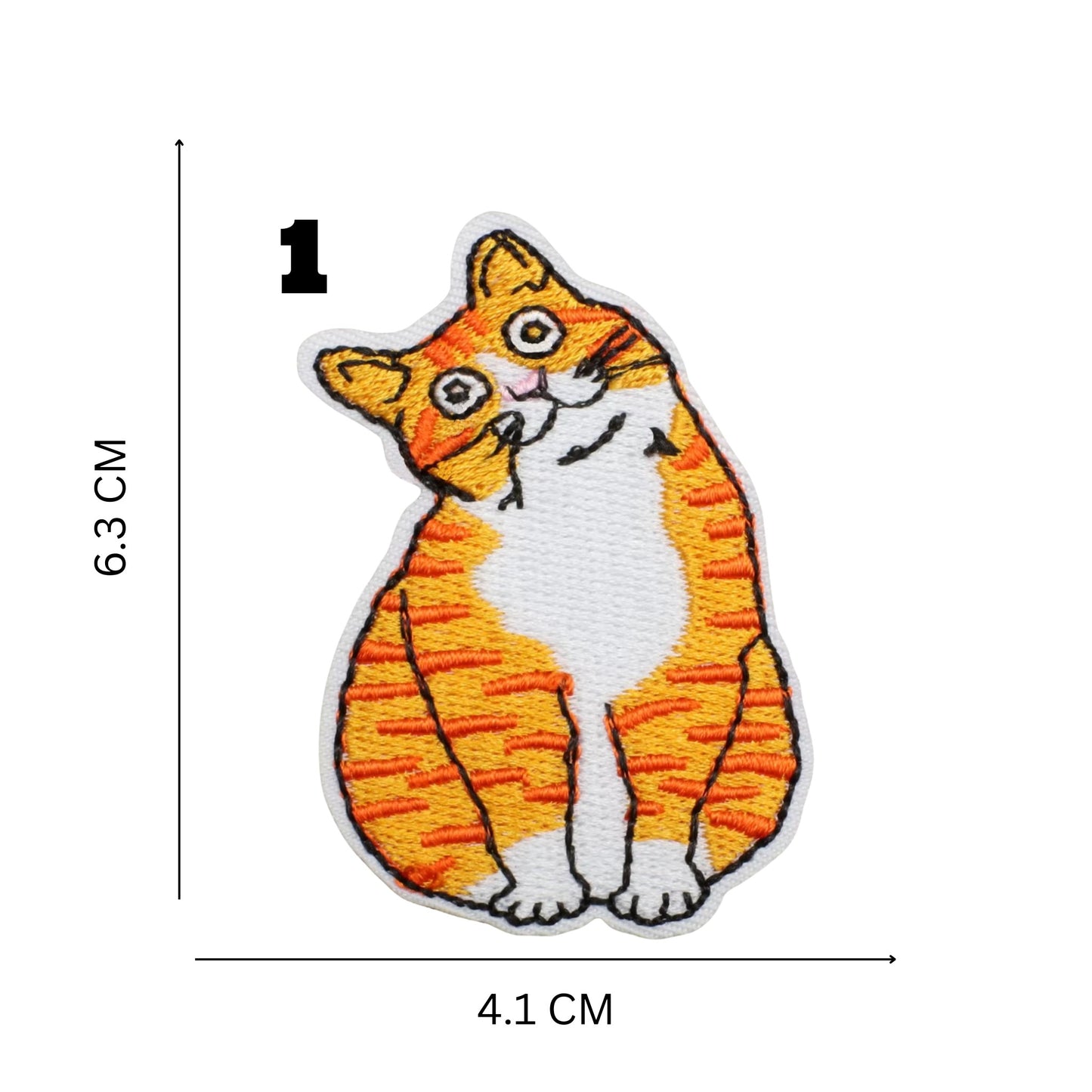 Orange Cat Lover’s Embroidered Iron-On Patch Set – 16 Adorable Designs for DIY Customization