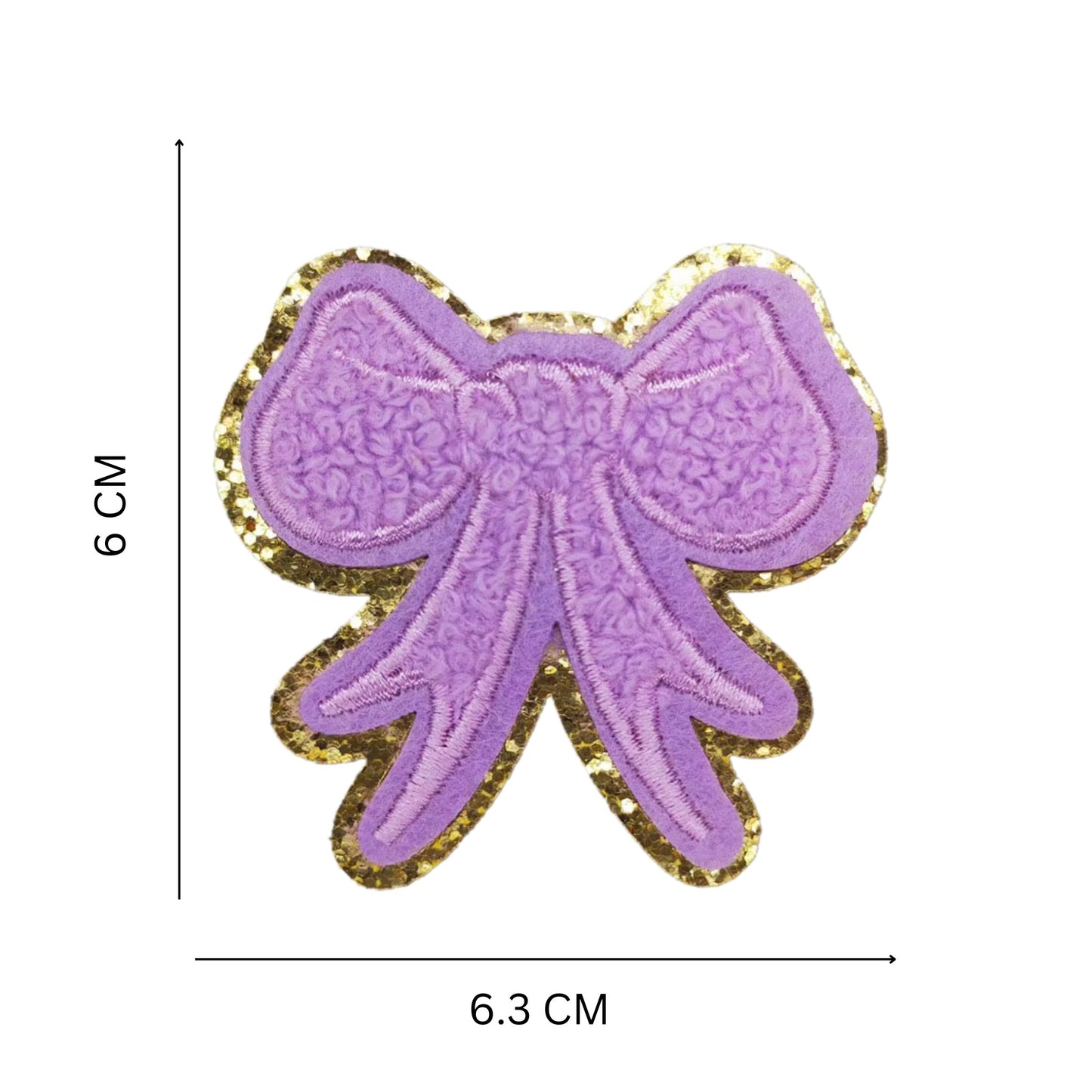 Cute Bowknot Shape Chenille Patch – Iron-On Glitter Applique for Clothing & Accessories