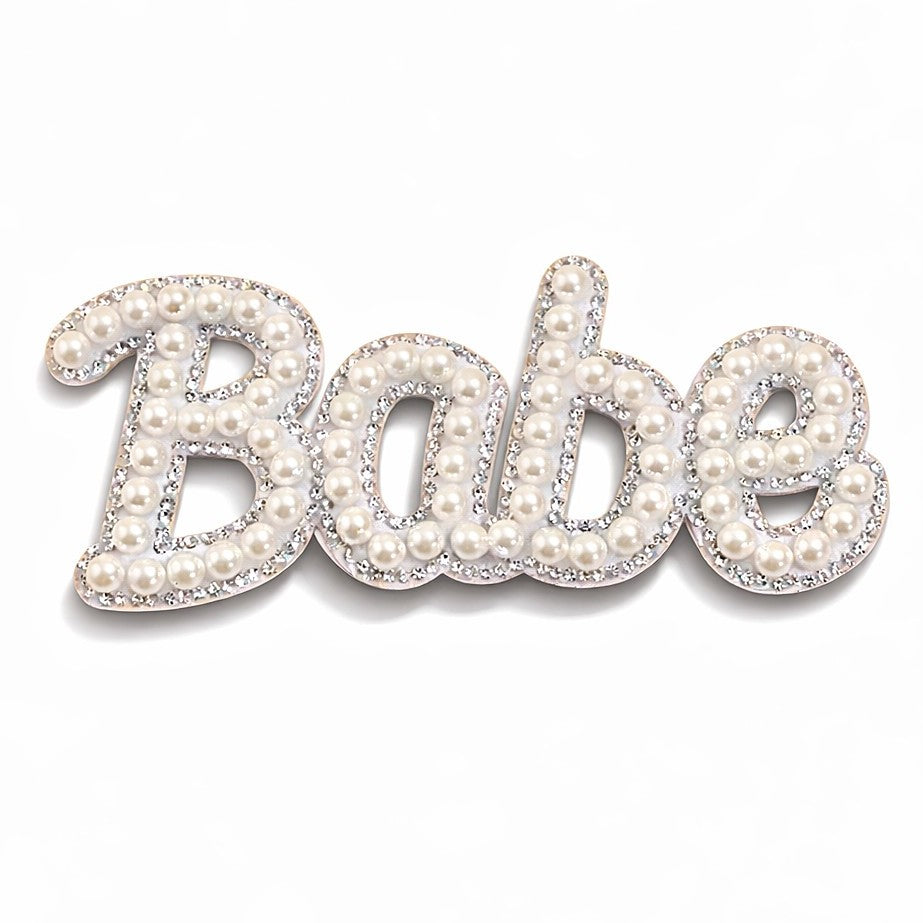 Rhinestone Pearl Bride, Babe & Mrs Iron On & Stick On Patch