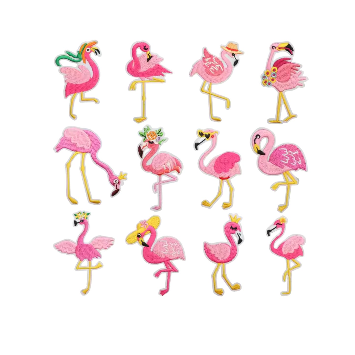 Pink Flamingo Embroidered Iron-On Patch for Clothes, Tote Bags, Caps & Shoes – DIY Fashion Accessory