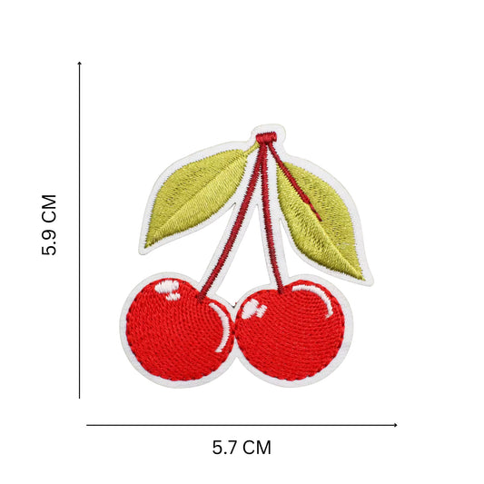 Cherry Embroidered Iron On Patch Fruit Design for Clothing, Bags and Accessories