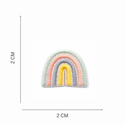 Mini Pastel Rainbow Arch Embroidered Iron-On Patch