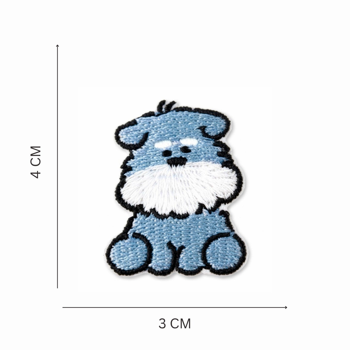 Cute Puppy Blue Embroidered Iron-On Patch
