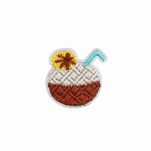 Mini Coconut Drink Embroidered Iron On Patch