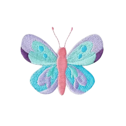 Cute Butterfly Patch for Jackets and Backpacks Soft Pastel Embroidered Iron On Patch