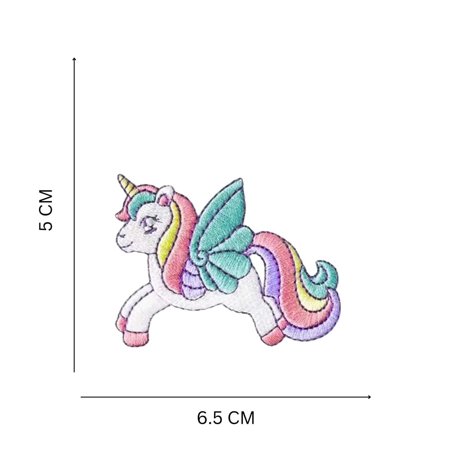Pastel Winged Unicorn Embroidery Patch
