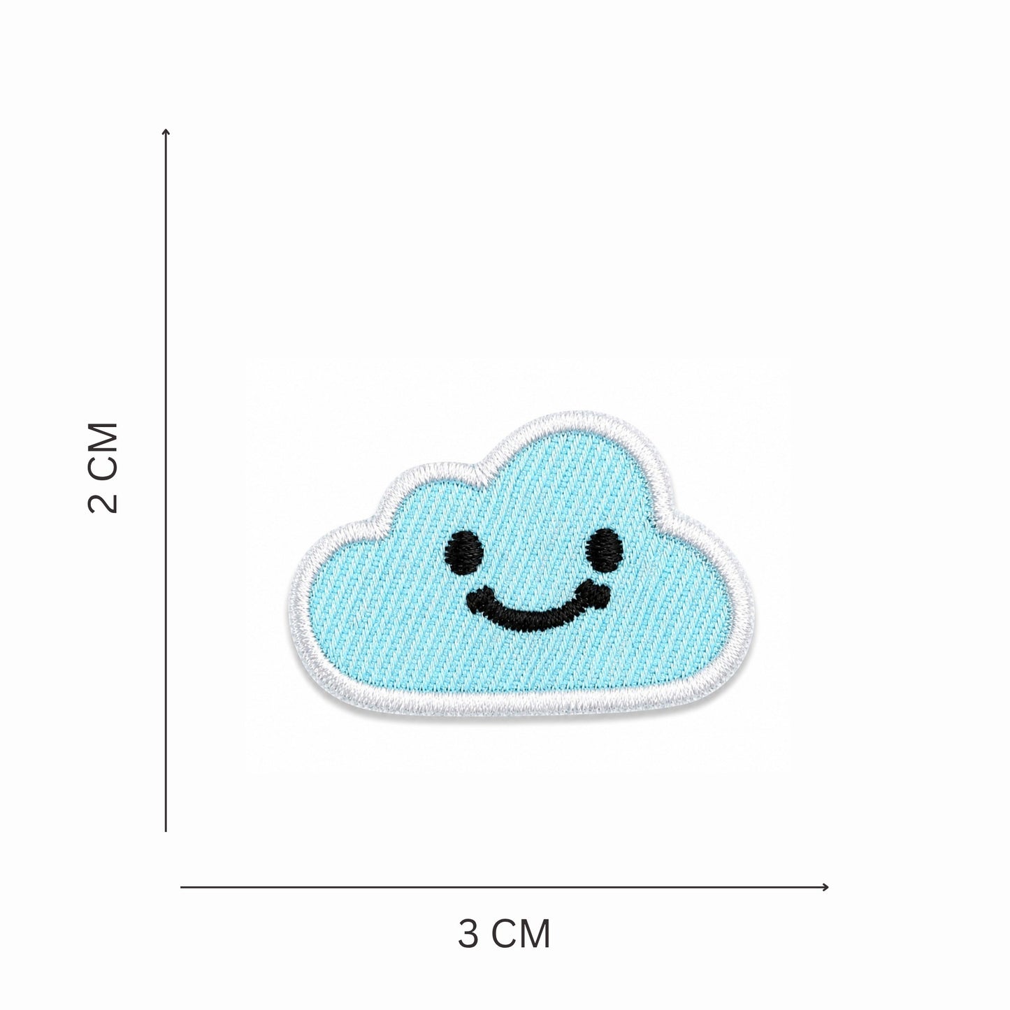 Smiley Cloud Mini Embroidered Iron On Patch