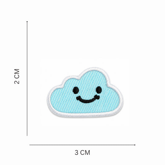 Smiley Cloud Mini Embroidered Iron On Patch