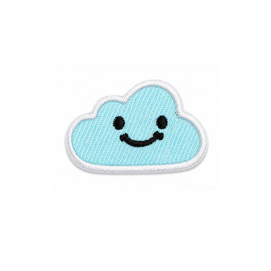 Smiley Cloud Mini Embroidered Iron On Patch