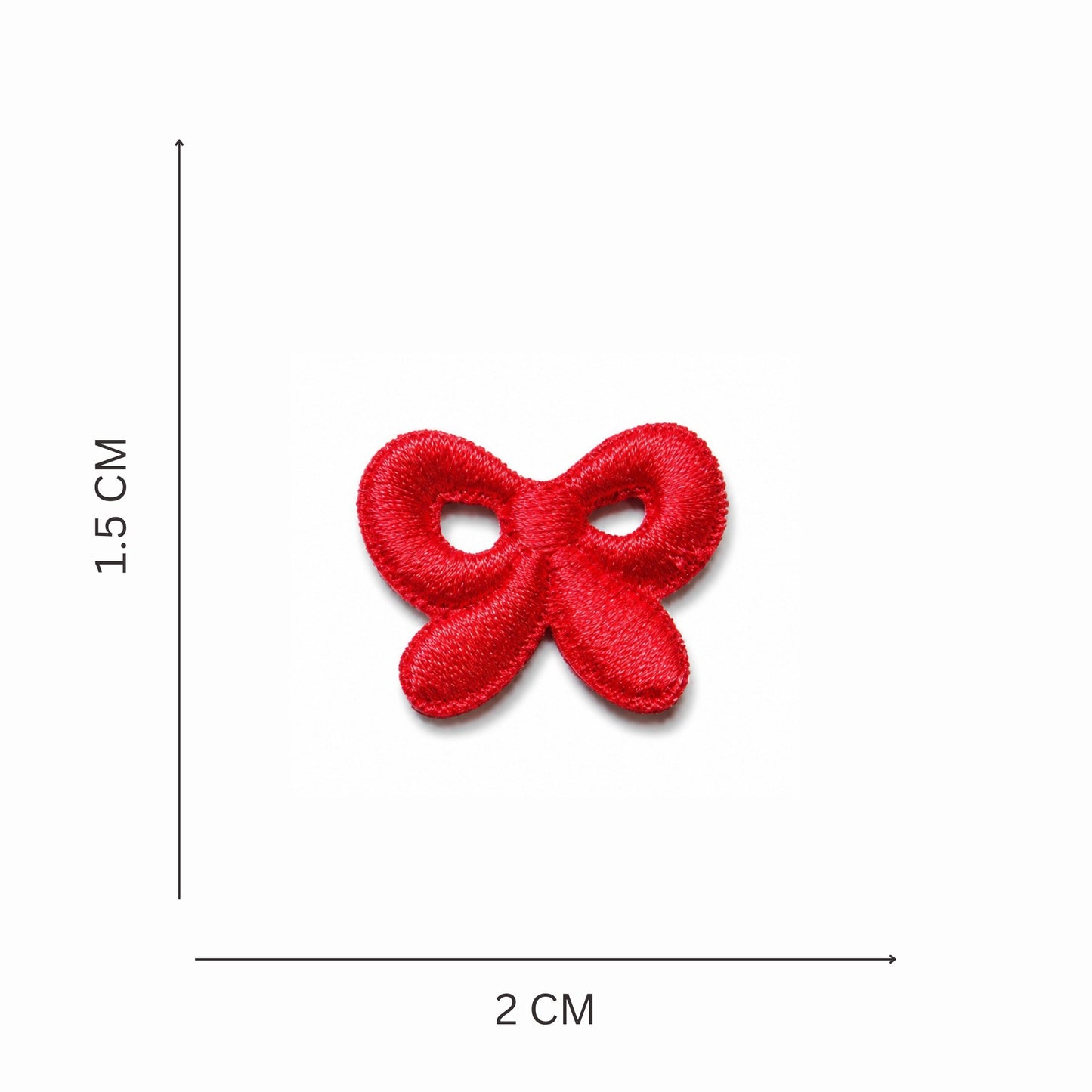 Mini Red Bow Embroidered Iron On Patch