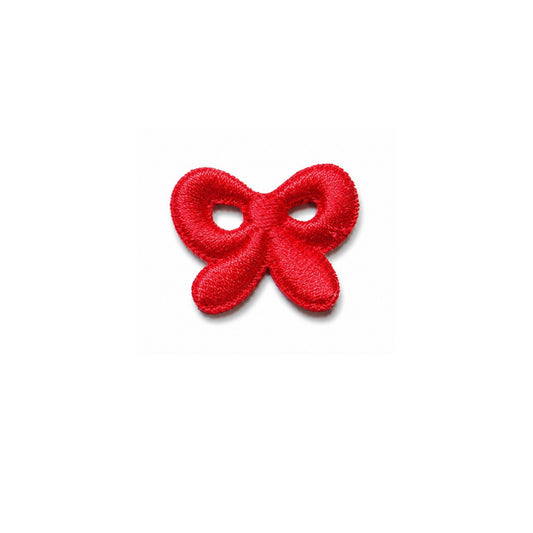 Mini Red Bow Embroidered Iron On Patch