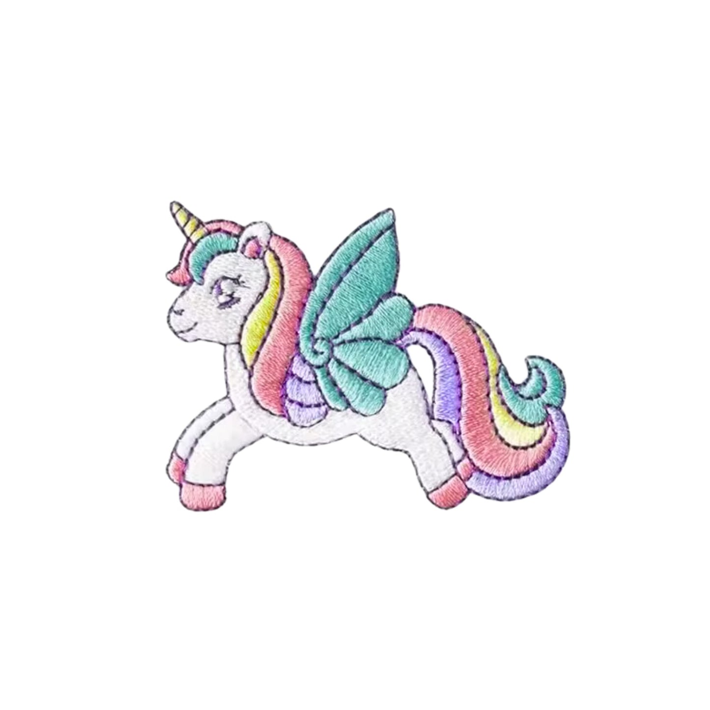 Pastel Winged Unicorn Embroidery Patch