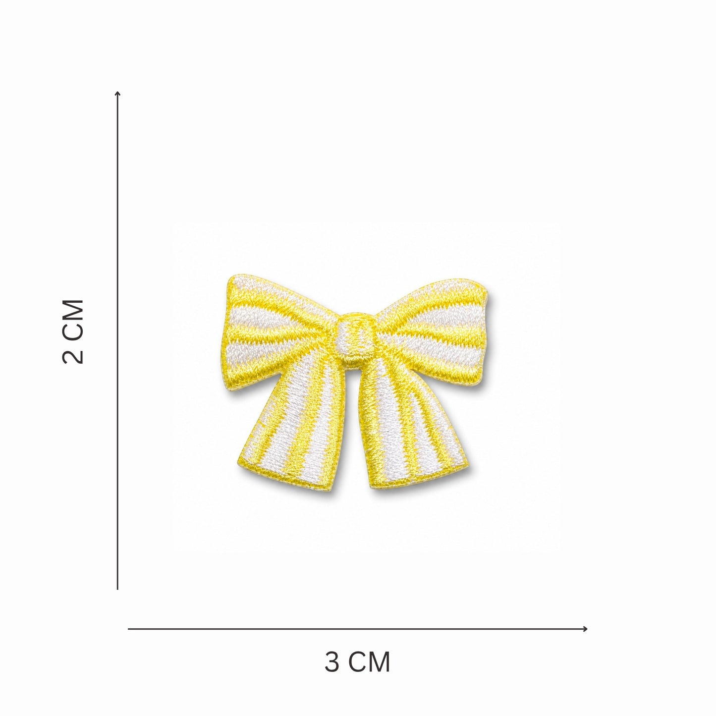 Yellow Striped Bow Mini Stick On Patch