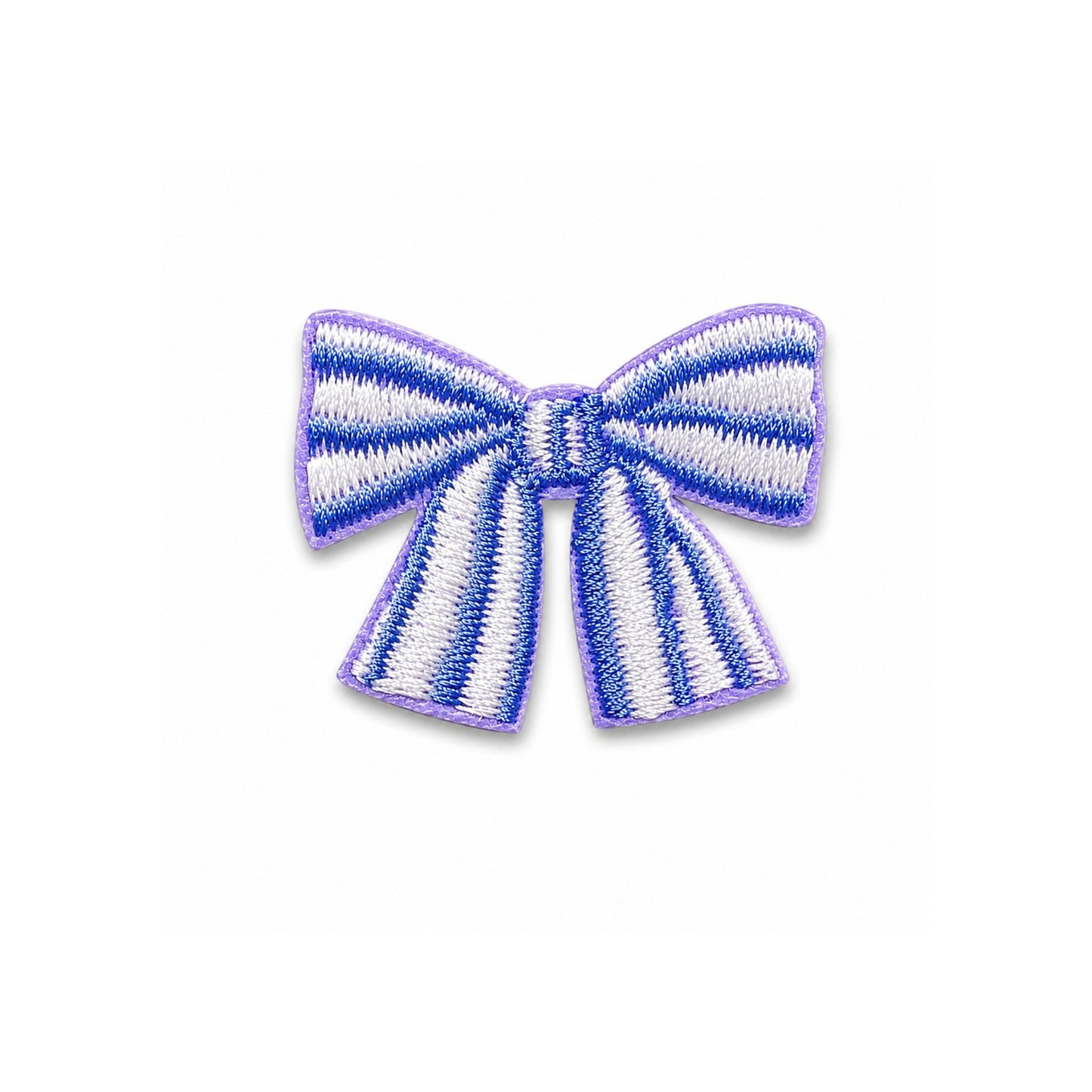 Blue Striped Bow Mini Stick On Patch