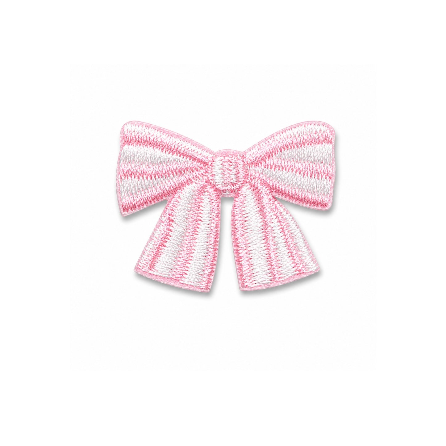 Pink Striped Bow Mini Stick On Patch