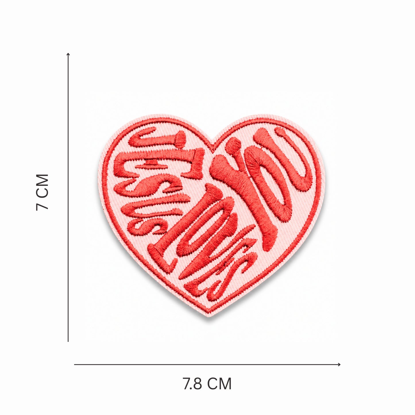 ''Jesus Loves You'' Heart Embroidered Iron On Patch