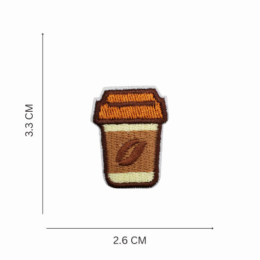 Mini Coffee Cup Embroidered Iron On Patch