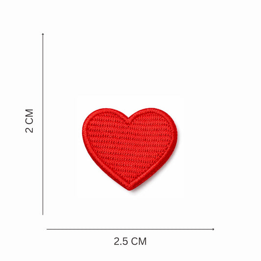 Mini Classic Red Heart Embroidered Iron On Patch