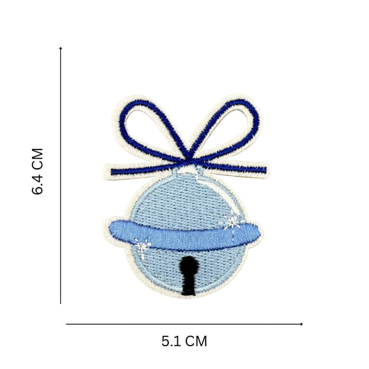 Blue Bell Embroidered Patch – Iron-On Christmas Accent for Apparel & Accessories
