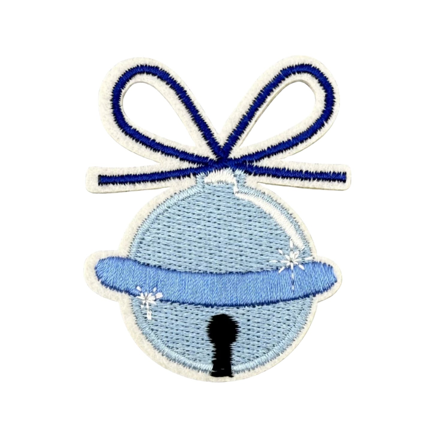 Iron-On Blue Bell Embroidered Patch