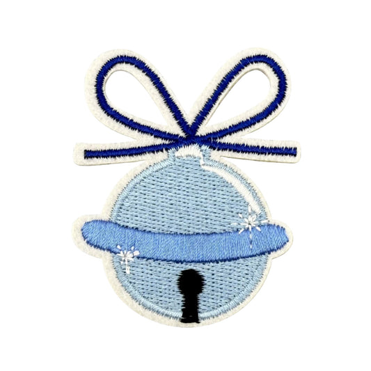 Blue Bell Embroidered Patch – Iron-On Christmas Accent for Apparel & Accessories