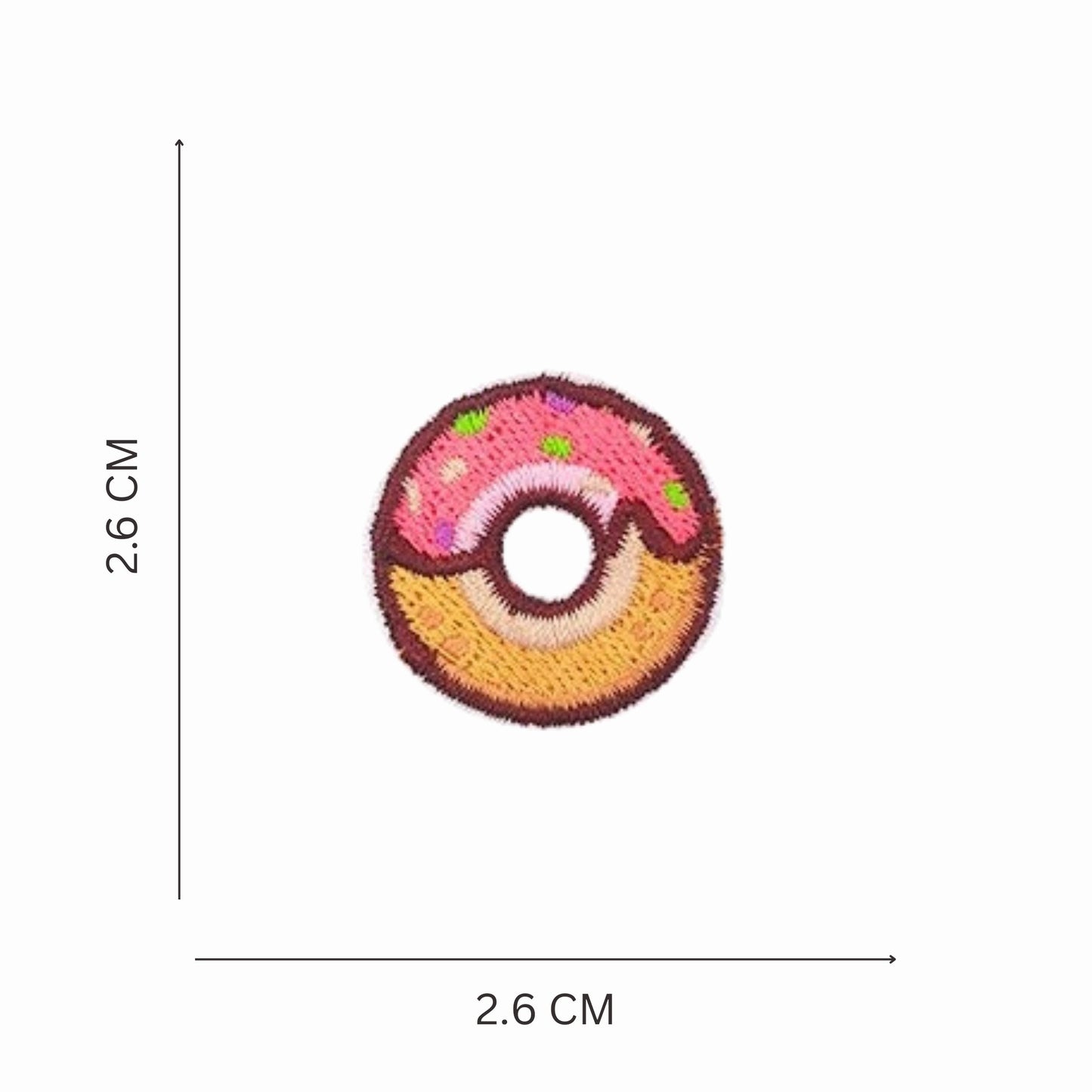 Mini Pink Frosted Donut Embroidered Iron On Patch