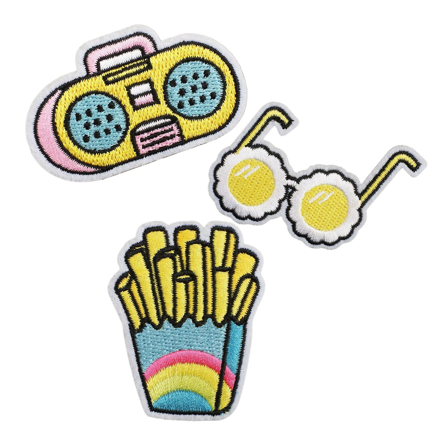 Iron-On Embroidered Summer Patch Trio