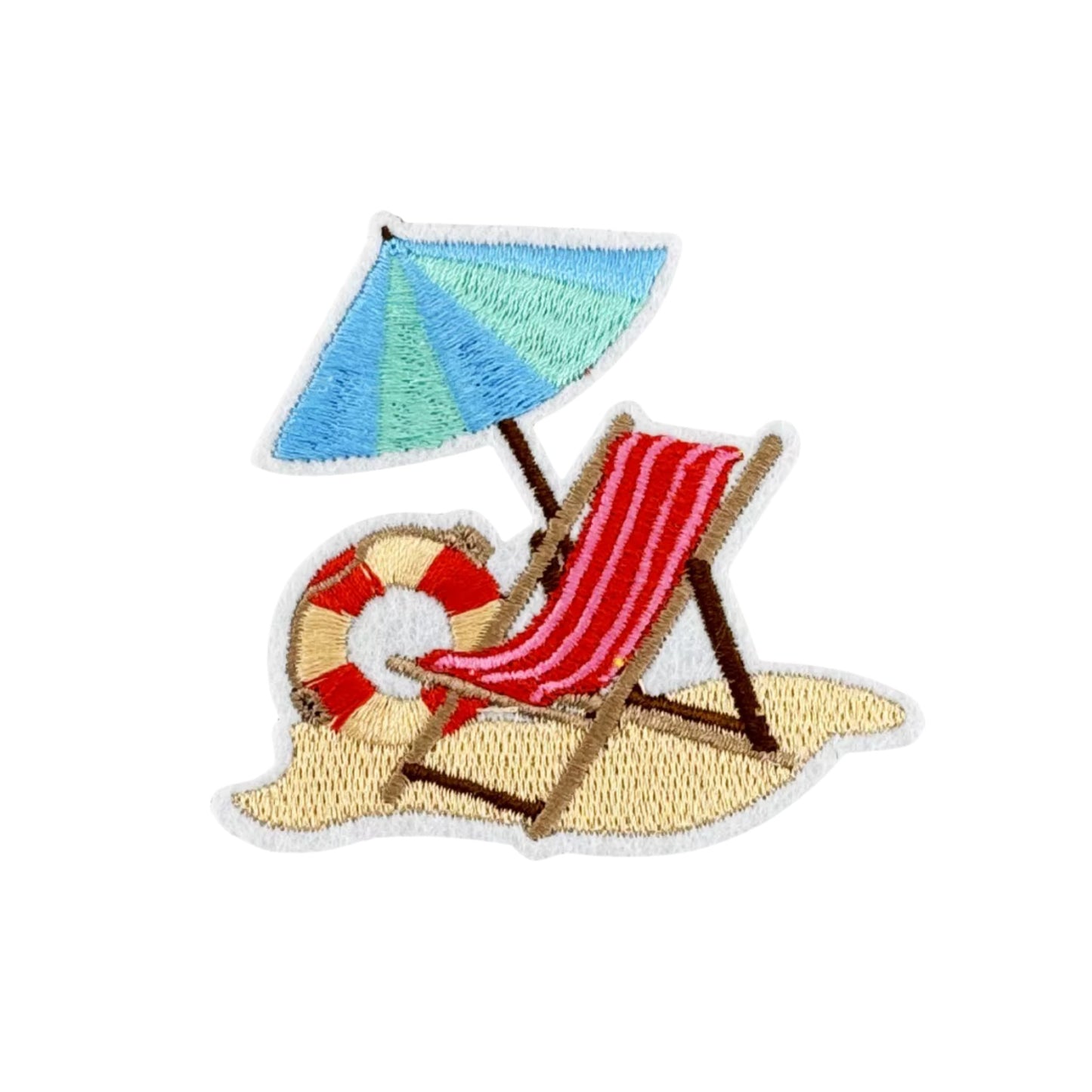Beach Chair and Umbrella Embroidered Patch for Clothing and Accessories