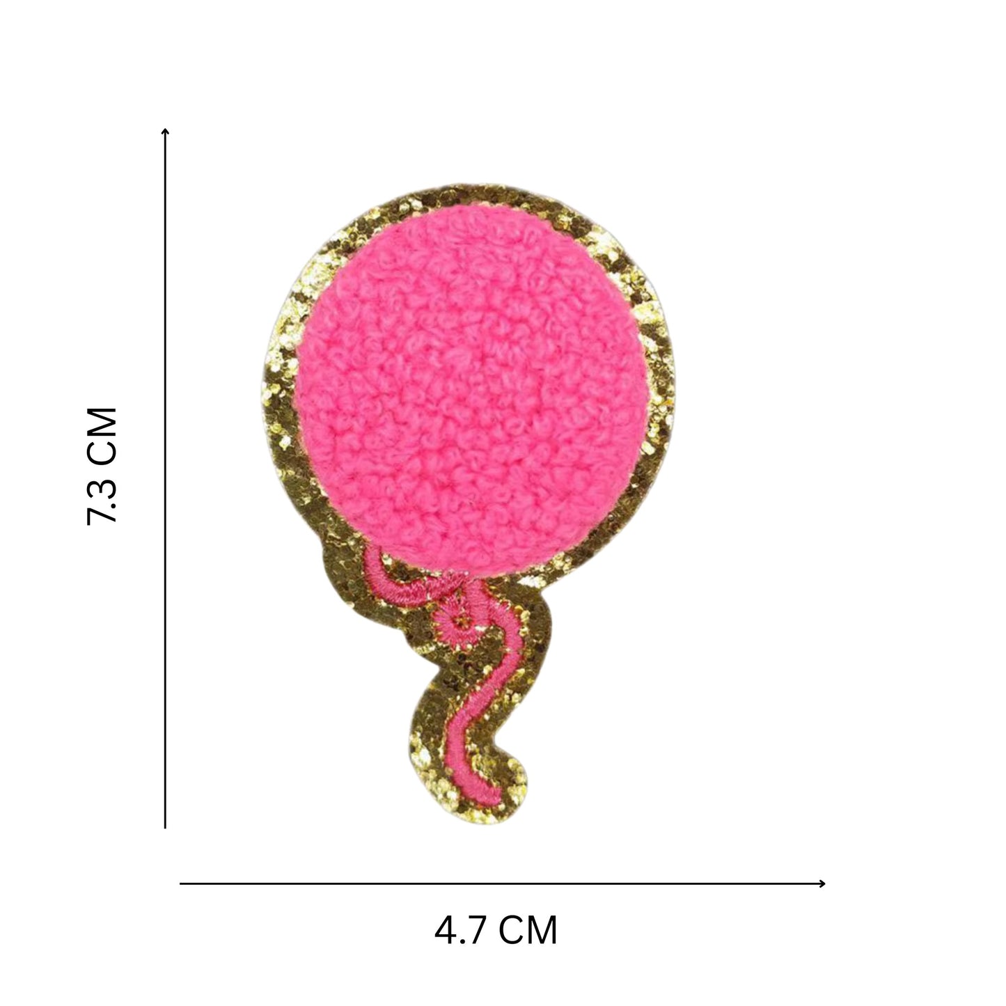 Balloon Shape Chenille Patch – Iron-On Glitter Applique for Jackets, Bags & Crafts