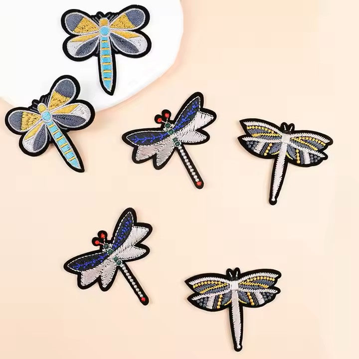 Iron On Embroidered Dragonfly Patch – Whimsical Insect Design for Clothes, Bags & DIY Decoration