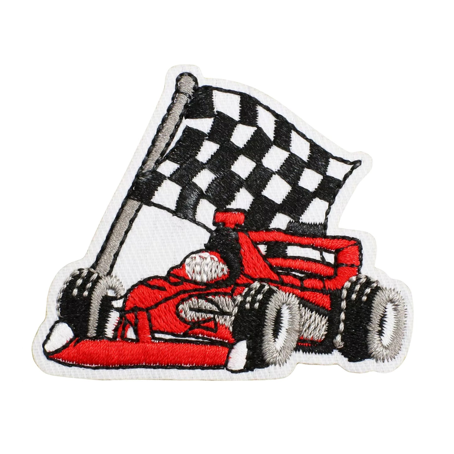 Racing Car Embroidered Iron On Patch - Set of 5