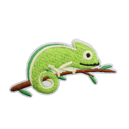 Cute Chameleon Iron On Embroidered Patch for Kids Clothes and Accessories
