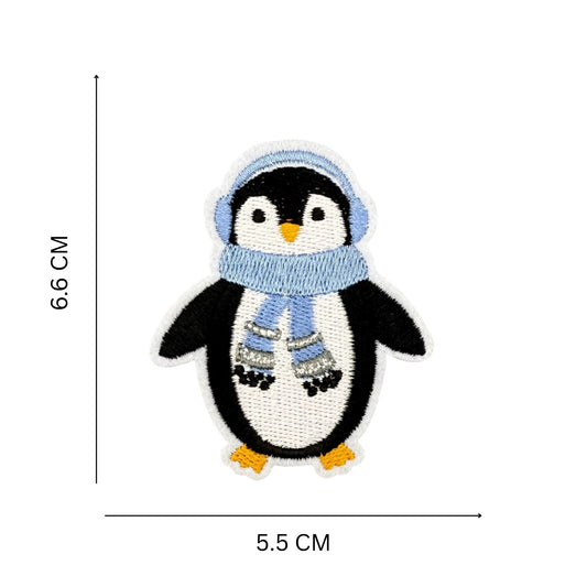 enguin Embroidered Patch – Cozy Winter Iron-On Accent for Sweaters, Jackets & Festive DIYs