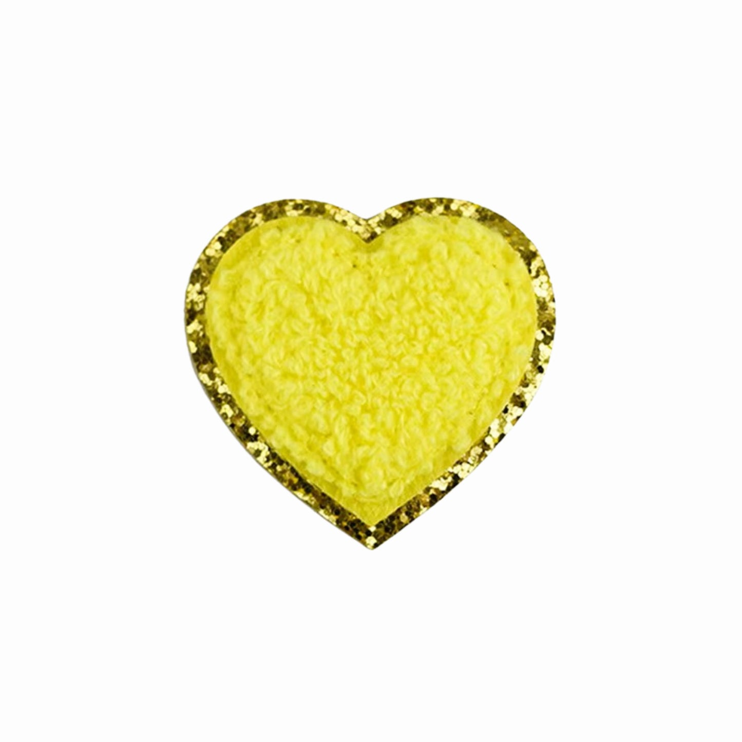 Chenille Furry Heart Iron On Patches