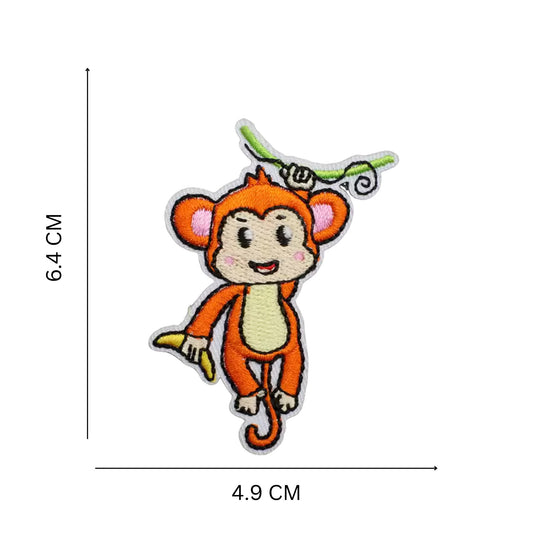 Cute Monkey Iron On Embroidery Patch 6.4 cm x 4.9 cm for Clothing and Accessories
