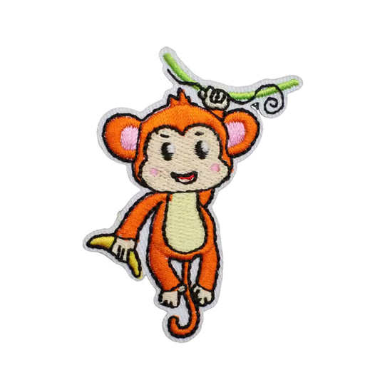 Cute Monkey Iron On Embroidery Patch 6.4 cm x 4.9 cm for Clothing and Accessories
