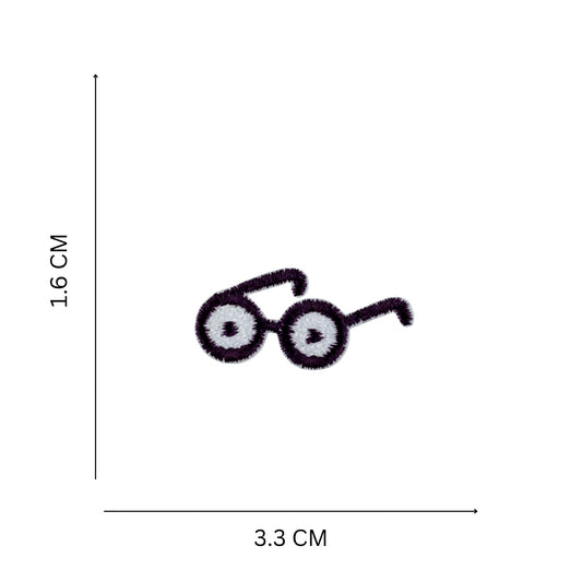 Mini Glasses Embroidered Iron On Patch for Backpacks, Bag Tags & Custom Projects