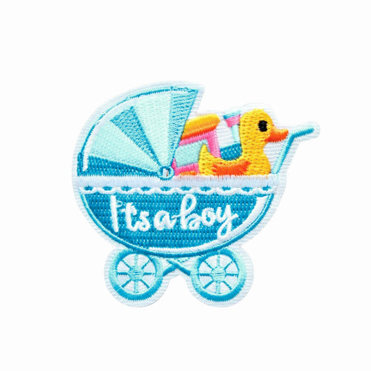 ''It’s a Boy'' Baby Pram Embroidered Iron On Patch