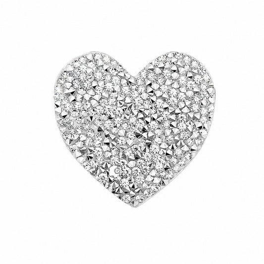 Crystal Heart Rhinestone Iron On Patch