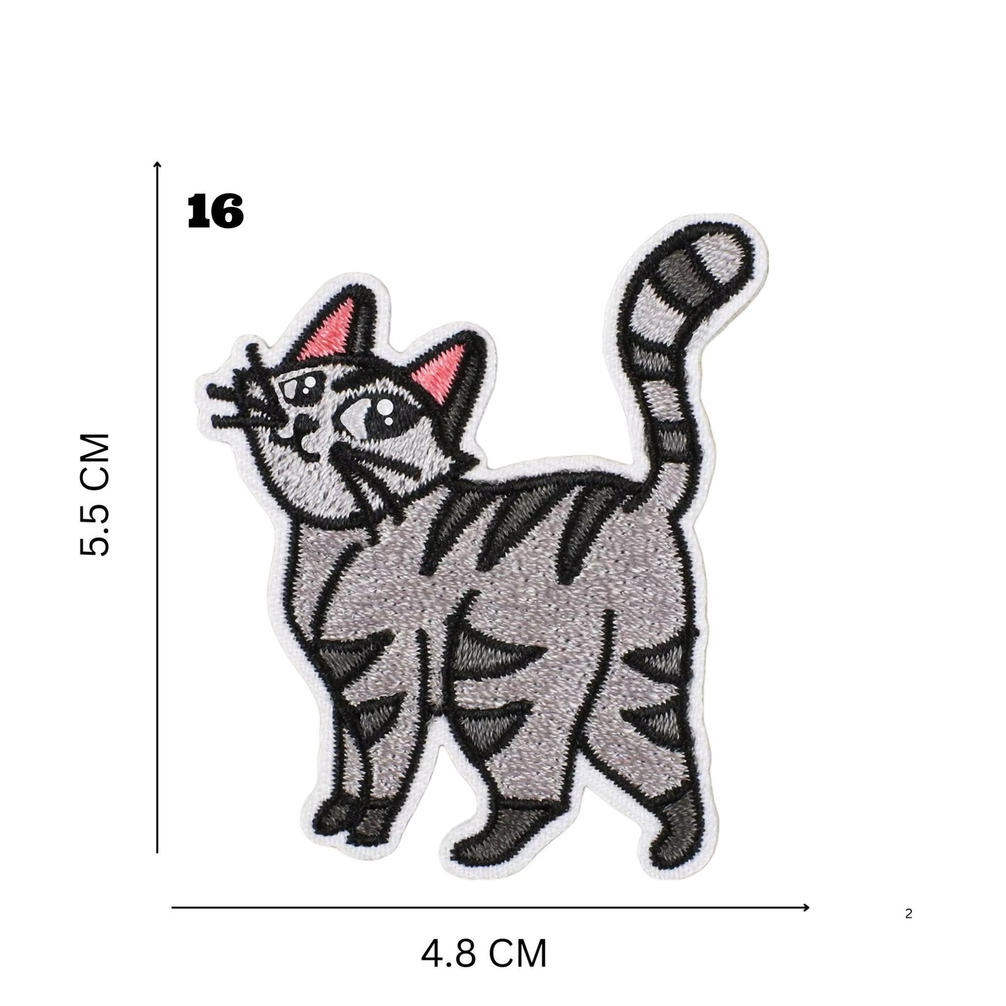 Iron-On Patches - Cute Cat Embroidered for Jackets, Bags & More, 18 Designs