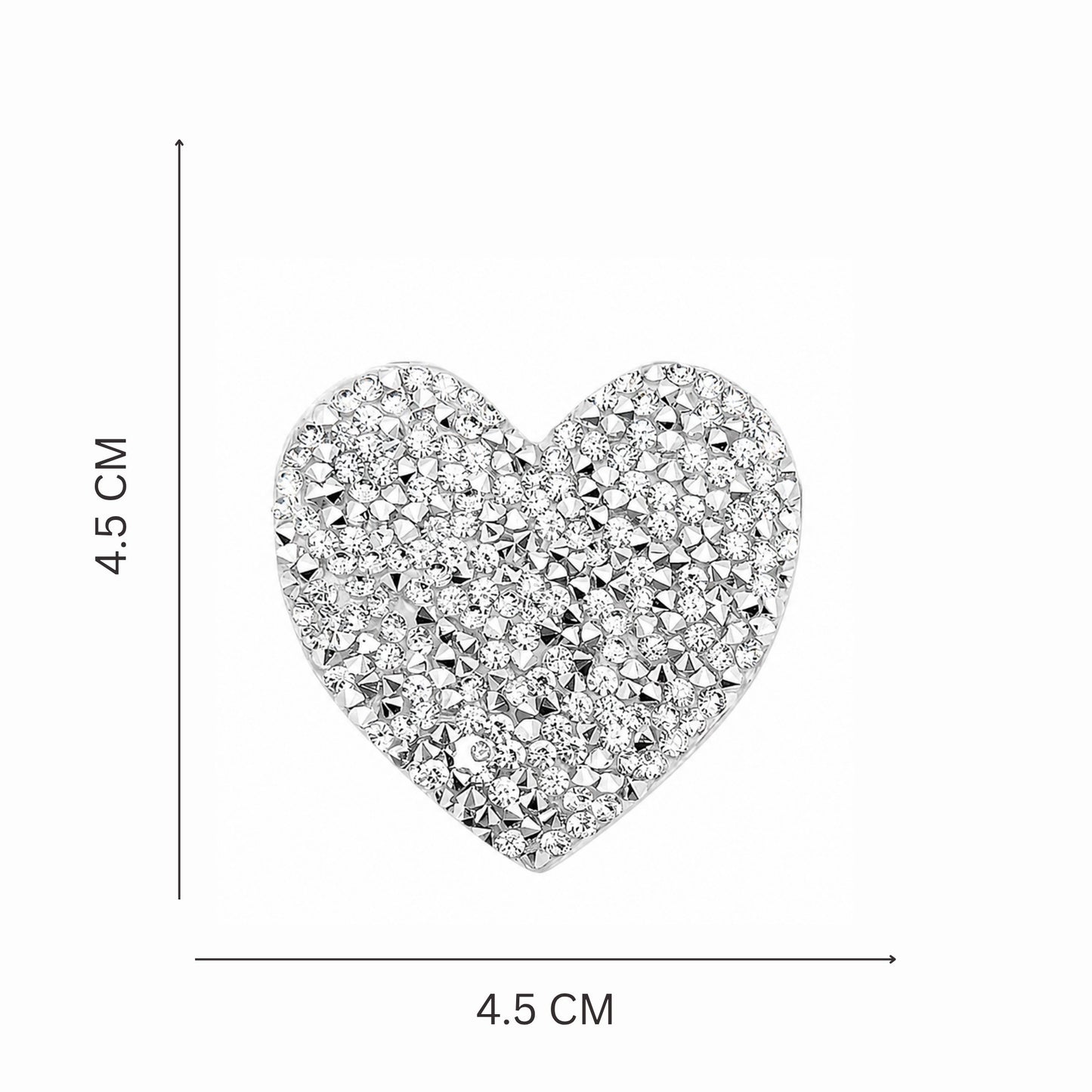 Crystal Heart Rhinestone Iron On Patch