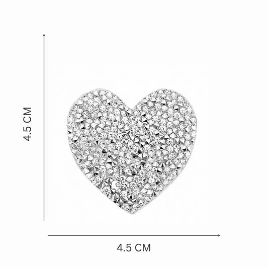 Crystal Heart Rhinestone Iron On Patch