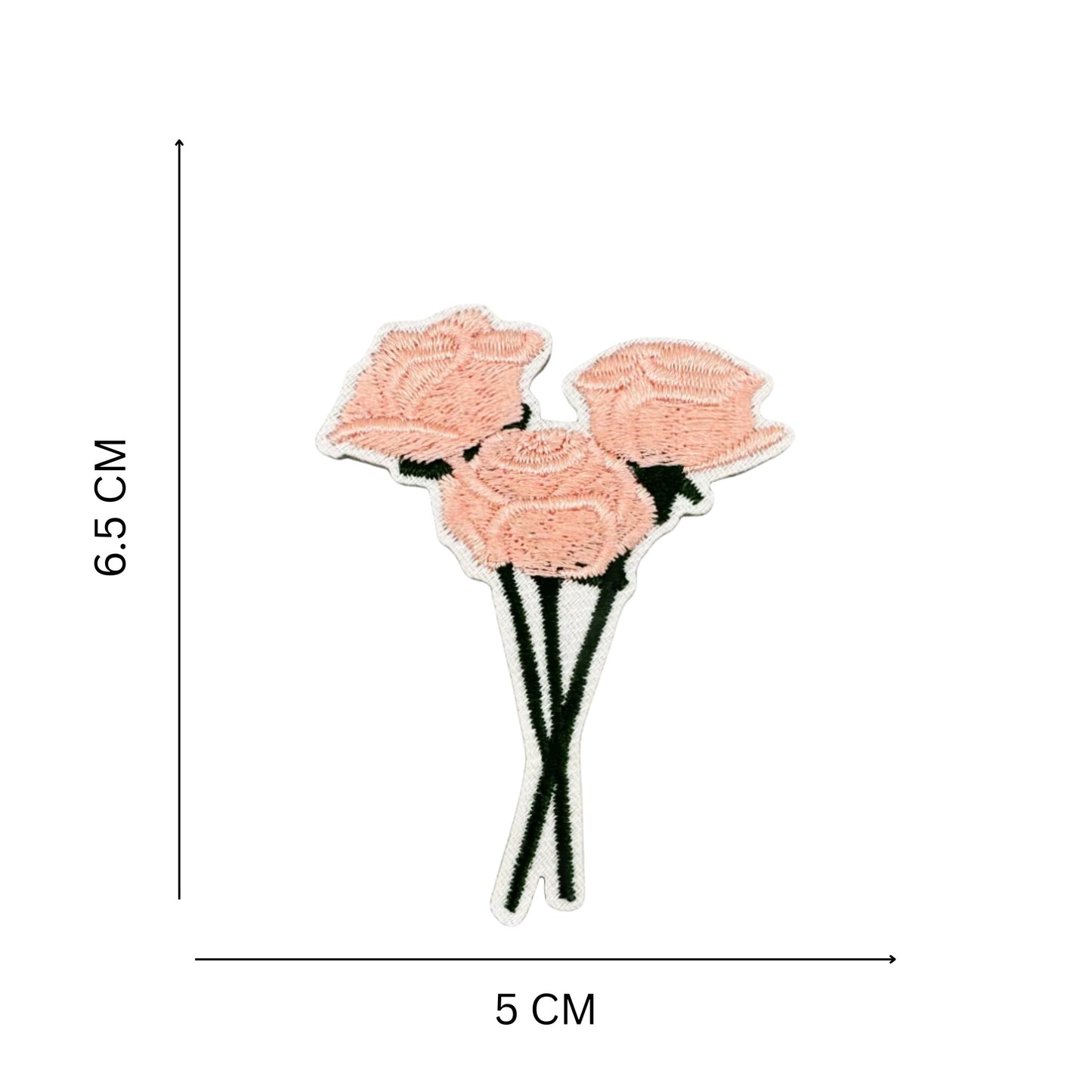 Peach Rose Bouquet Embroidery Patch for Clothes and Bags