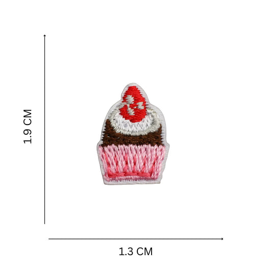 Mini Cupcake Embroidered Iron On Patch for Bags Clothes & DIY Customization