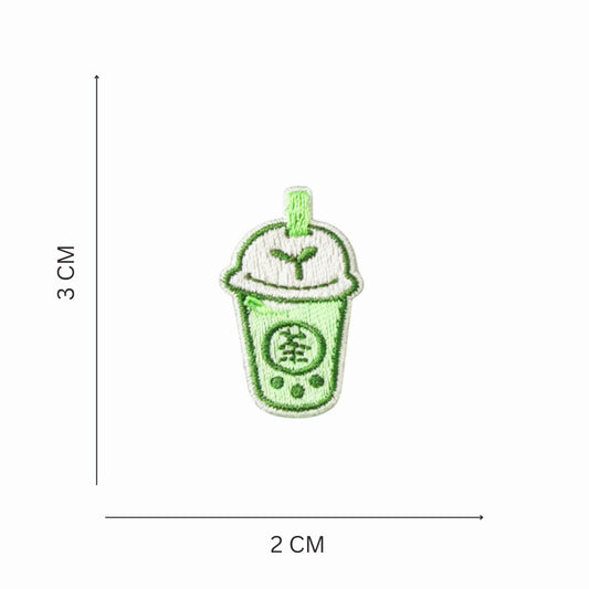 Mini Matcha Drink Embroidered Iron On Patch