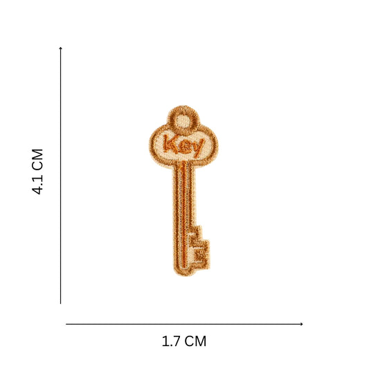 Mini Key Embroidered Iron On Patch for Bags, Tags & Accessories