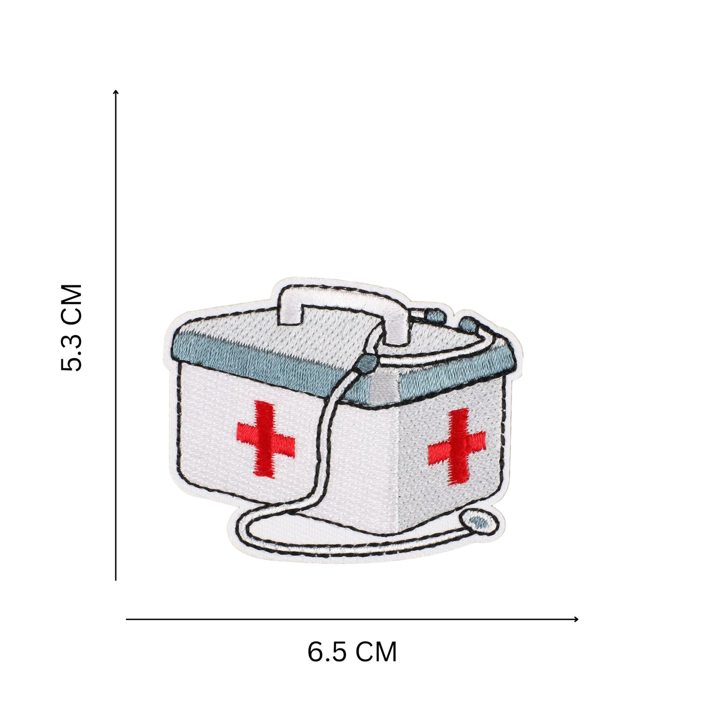 First Aid Box Embroidered Patch – Iron-On/Sew-On Patch for Bags, Jackets & Scrubs