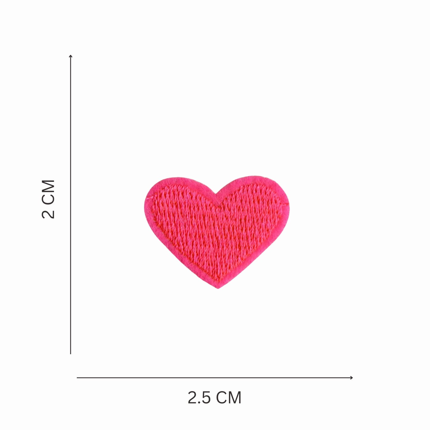 Multicolor Embroidered Heart Iron On Patch - Set of 20